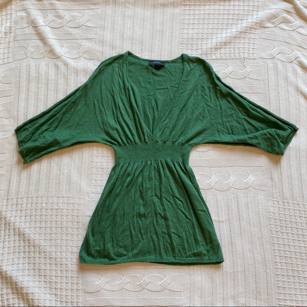 ☄️Express Emerald Green Wool Top/Short Skirt Sz S